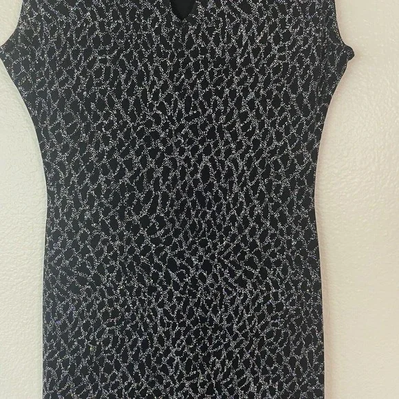 Vintage Geneva Sleeveless Glitter Top Stretch High Slit Mandarin Collar Small - Picture 13 of 16